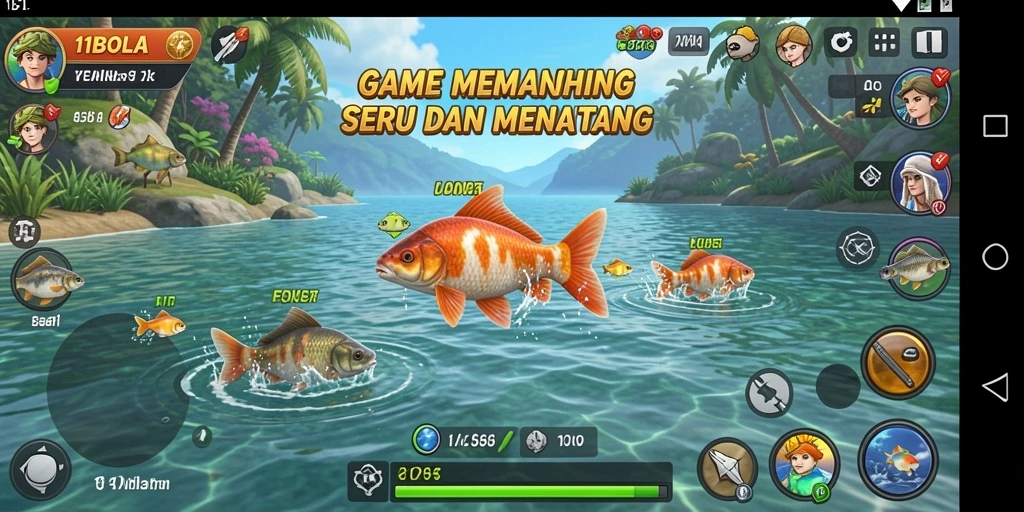 Gameplay <strong>11BOLA</strong> yang seru dengan pengalaman memancing realistis.