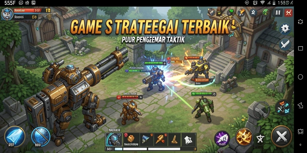 Tampilan gameplay dari 555F yang penuh strategi dan aksi.