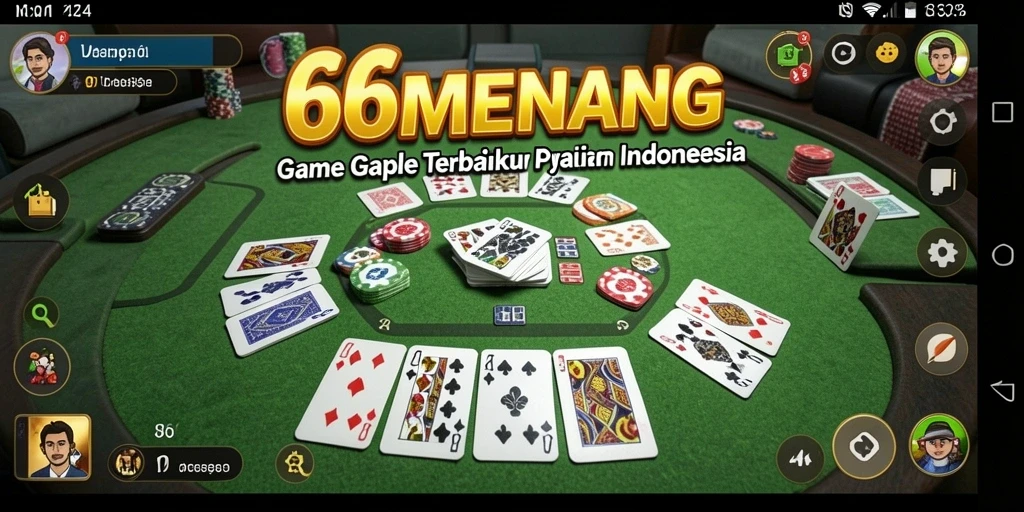 Tampilan gameplay Gaple yang seru di 66MENANG.