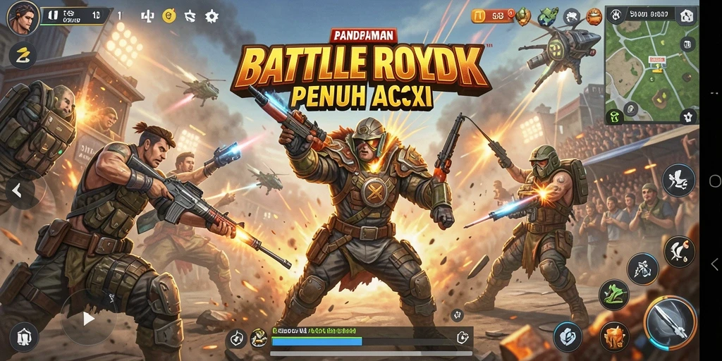 Tampilan gameplay menarik dari BANDARCOLOK dalam pertempuran Battle Royale.