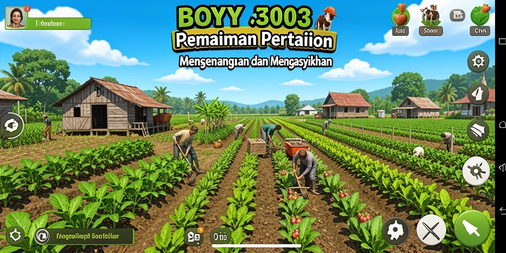 Screenshot gameplay BOY303 menampilkan aktivitas bertani yang seru dan interaktif.