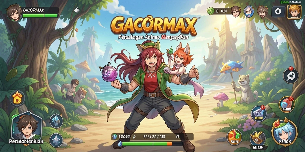 Tampilan gameplay menakjubkan dari <strong>GACORMAX</strong> dengan karakter Anime yang dinamis.