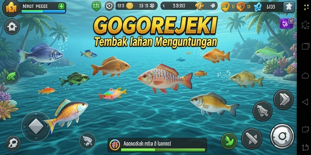 Gameplay GOGOREJEKI menampilkan aksi seru Tembak Ikan yang mendebarkan.