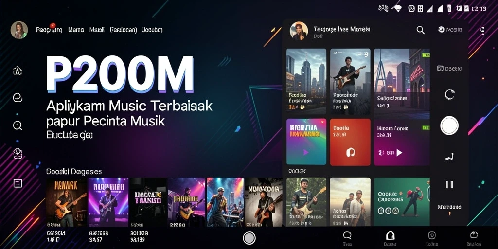 Tampilan seru dari gameplay interaktif P200M saat mendengarkan musik.