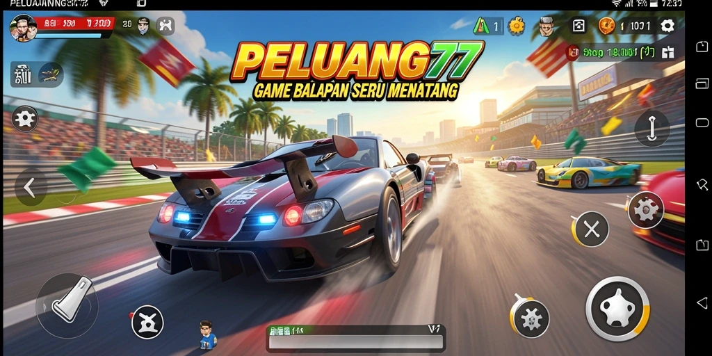 Tampilan seru dari lintasan balapan di PELUANG77.
