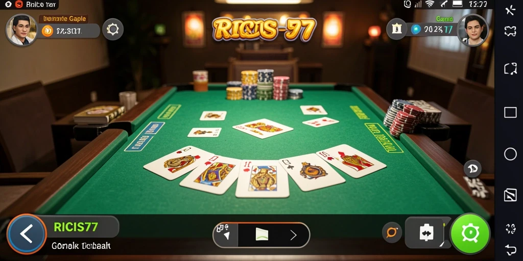 Tampilan gameplay Gaple yang seru dan menantang di RICIS77.