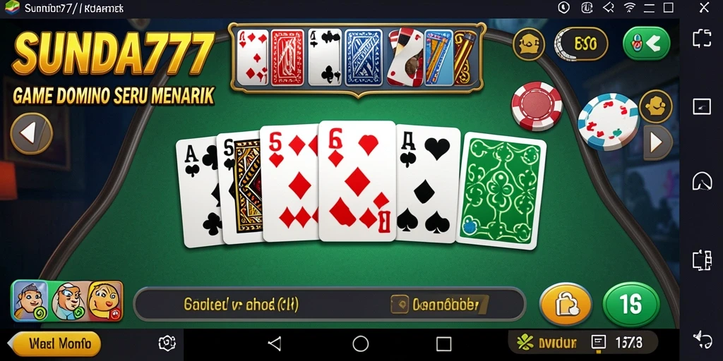 Tampilan menarik gameplay Domino SUNDA777 yang mendebarkan.